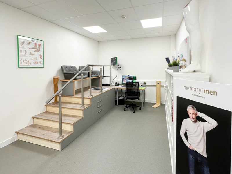 Ausmessraum der Einlagenmanufaktur Mergel und Sohn in Ludwigshafen