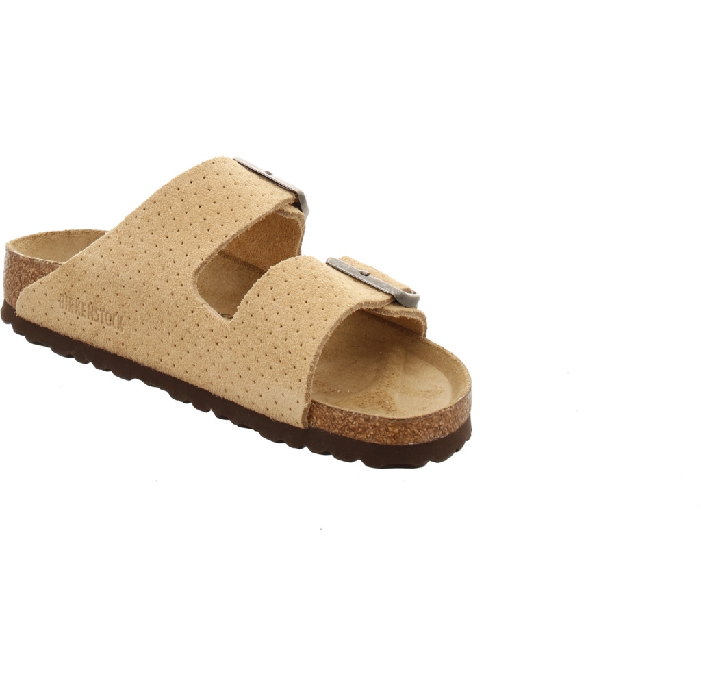 Birkenstock Arizona Lady Embossed beige Komfort Pantoletten Damen Shop Schuh Keller KG