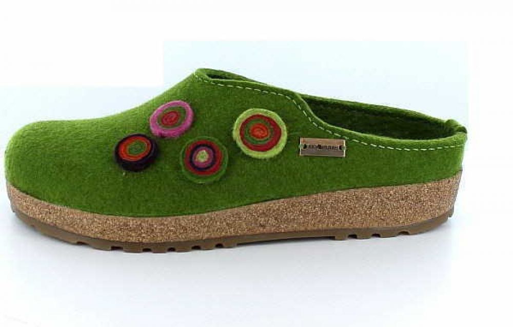 Haflinger Filzpantoffel Grizzly grün