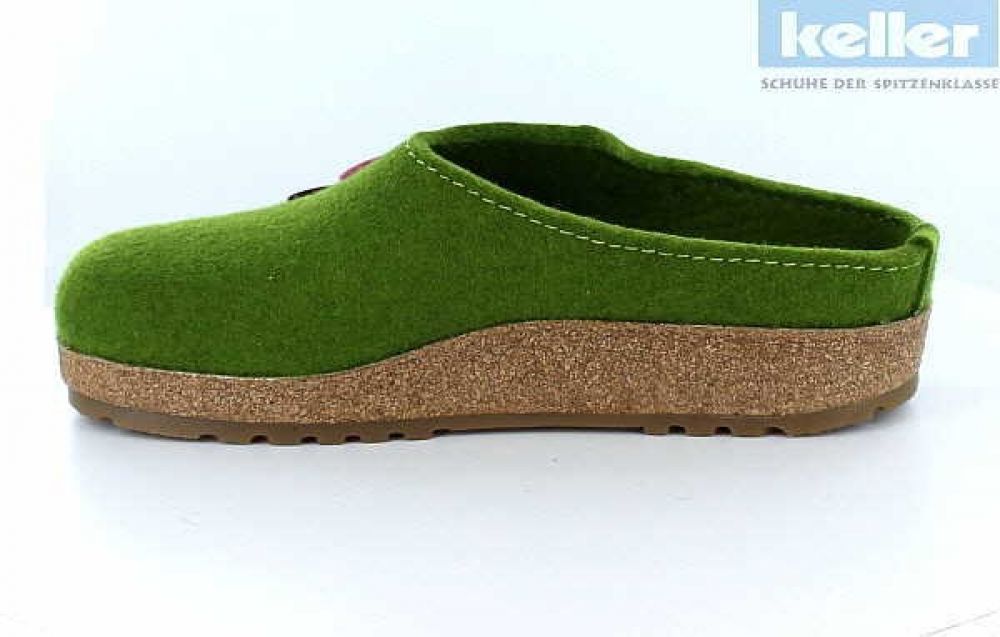 Haflinger Filzpantoffel Grizzly grün
