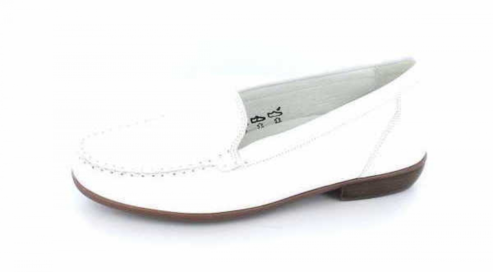 Waldläufer - Lugina 437502 H-Weite Mokassin wei