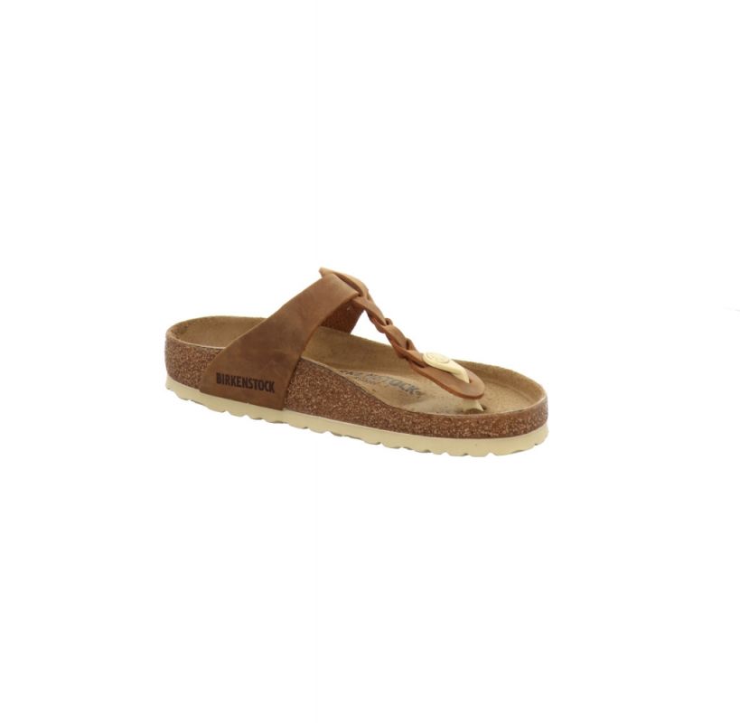 Birkenstock Gizeh Braided Leoi cognac